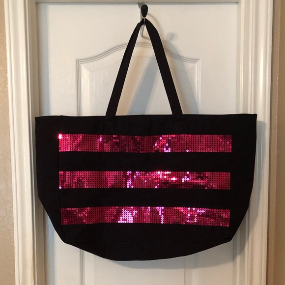 Victoria’s Secret Black Canvas Weekender Tote - Picture 3 of 8